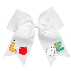 Unlisted White Kids Bow with Love School Design